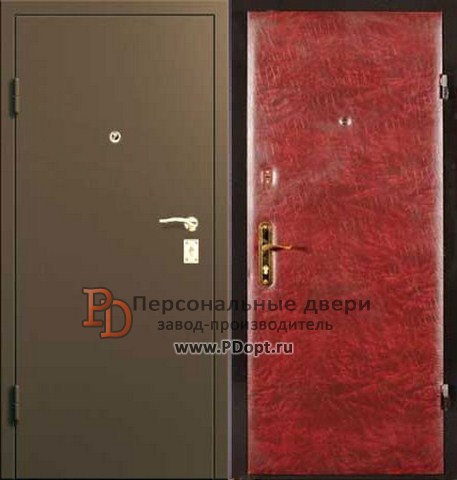 Временная металлическая дверь в дом  В-012
