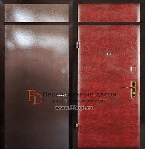 Высокая входная дверь с верхней вставкой В-011